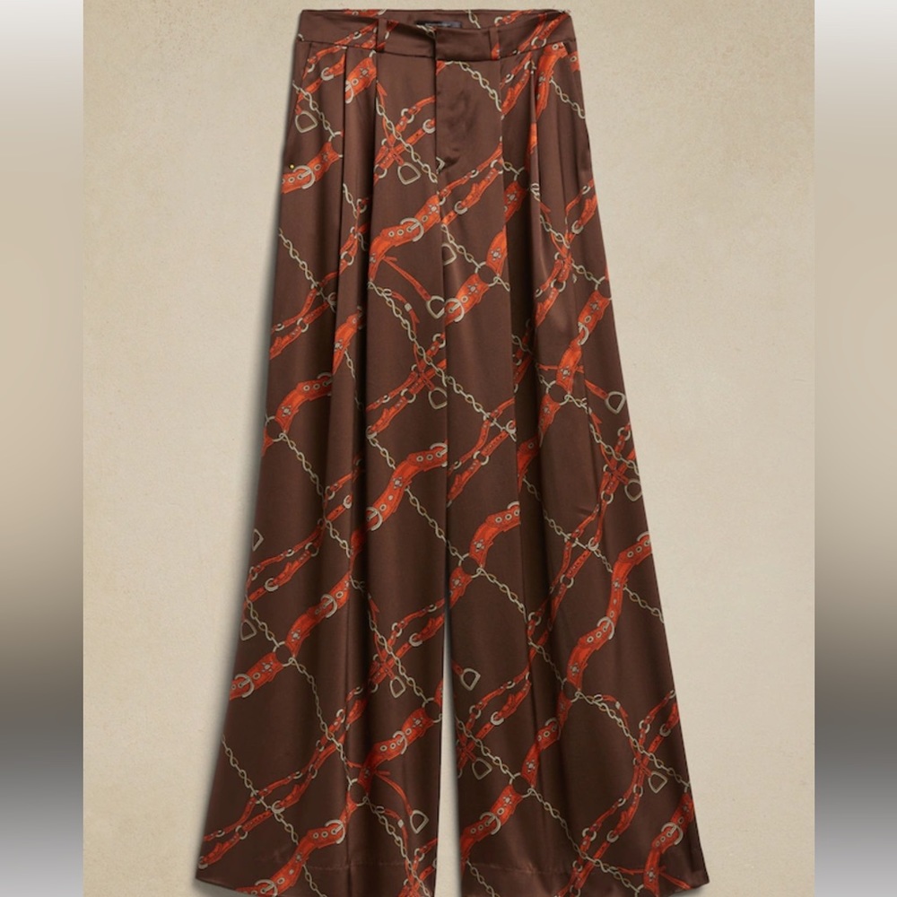 Banana Republic Belay Silk Pant Wide Leg